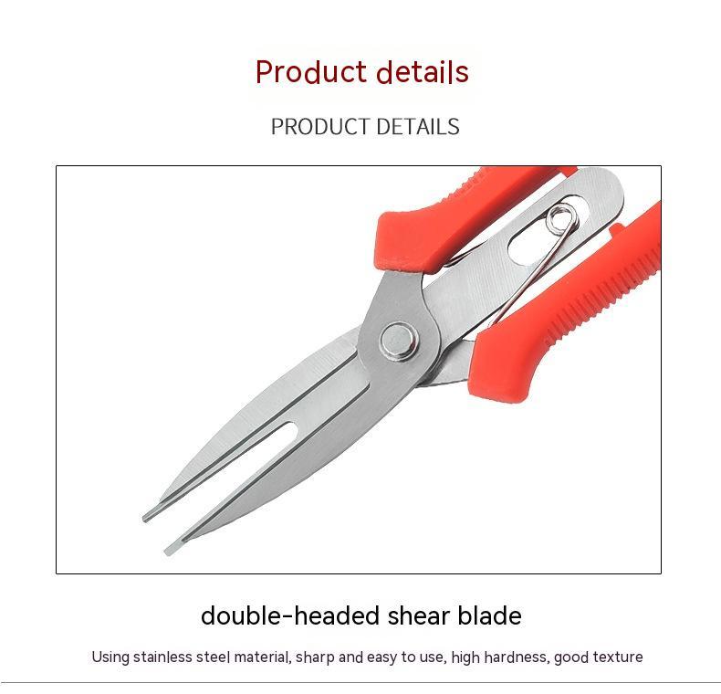 Stainless Steel Double-headed Garden Pruning Fruit And Vegetable Picking Scissors Bonsai Tool Flower Grafting Scissors