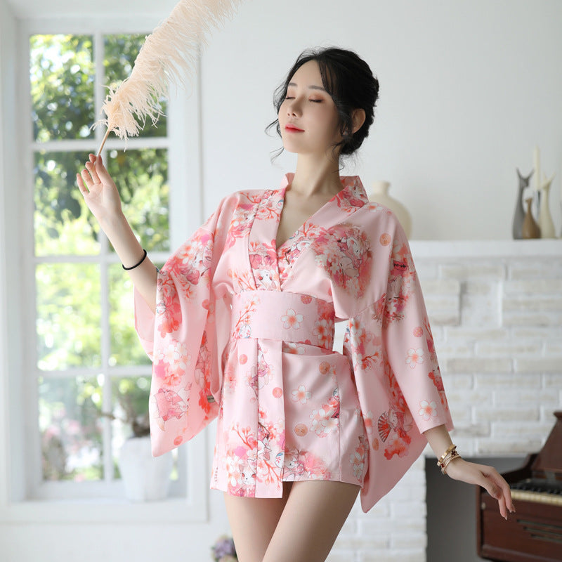 Japanese Printed Kimono Suit Bathrobe