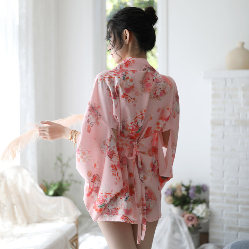 Japanese Printed Kimono Suit Bathrobe