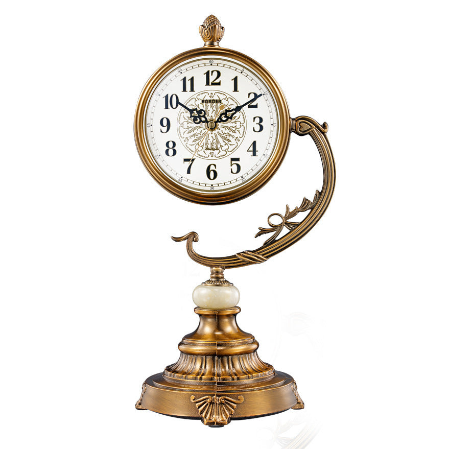 Europäischer Stil Wohnzimmer Schreibtischuhr Kupferbeschichtete große Uhr Ornamente Schreibtisch Schreibtisch Schreibtisch Schreibtisch Sitzuhr