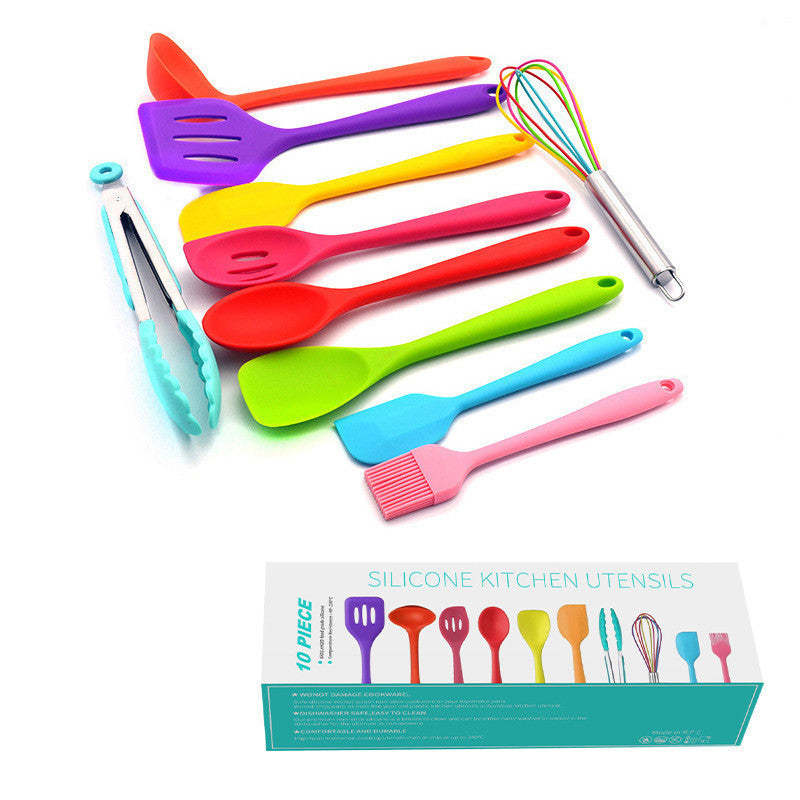 All-in-one Silicone Kitchenware Set 10-piece Non-stick Cooking Pan