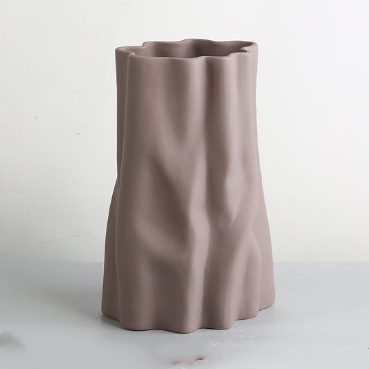 Ceramic Vase Irregular Decorations Home Living Room Dried Flowe