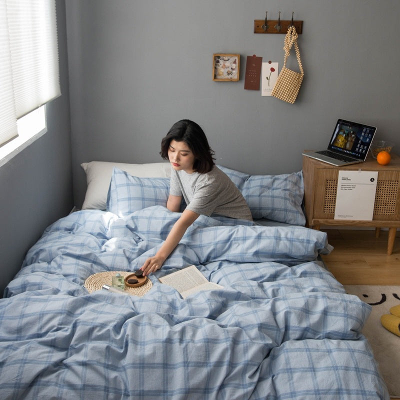 Simple check sheet duvet cover