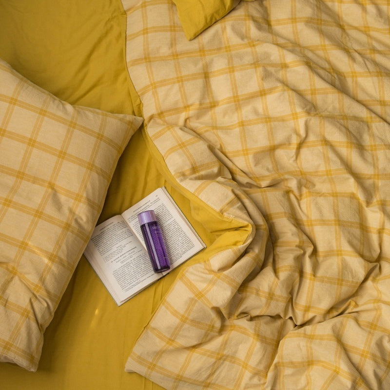 Simple check sheet duvet cover