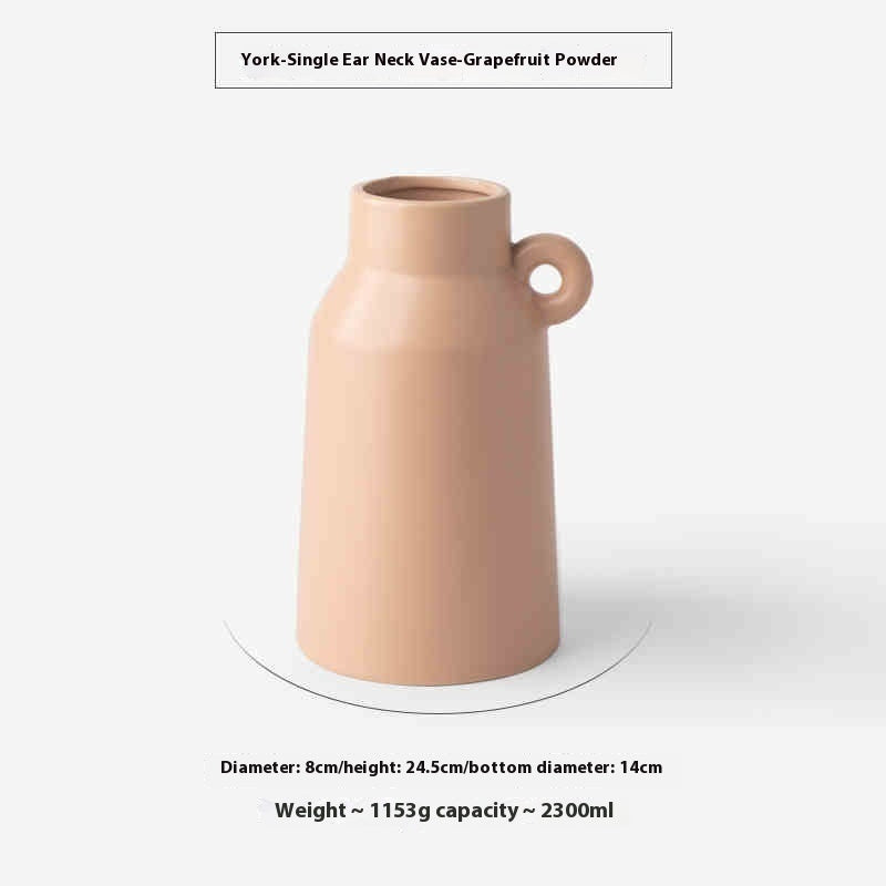 Single Ear Ceramic Flowerpot Living Room Decorations Fontanesia Hydroponic Vase Slightly Flaw