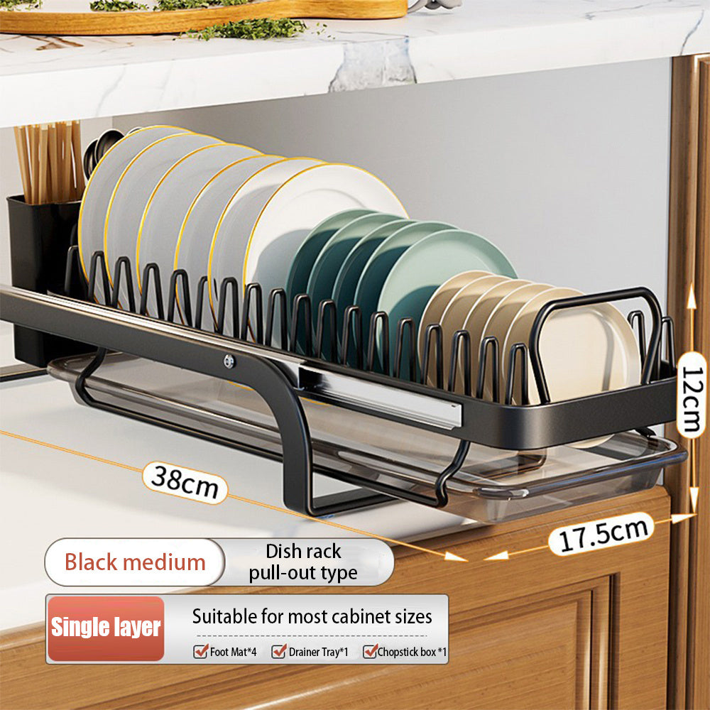 Kitchen Pull-Out Bowl And Dish Rack Cabinet Storage Rack Household Tableware Bowl And Dish Partition Multi-Layer Drawer Storage