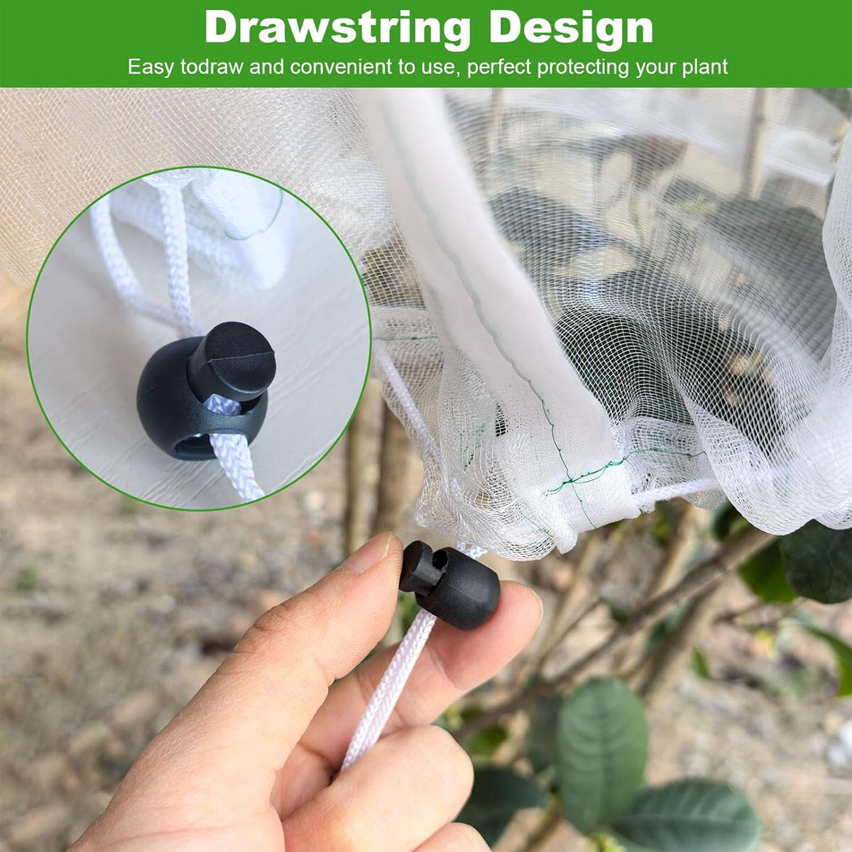 Tomato Cage Square Kit Garden Bird Netting Plant Cover With Zipper And Drawstring