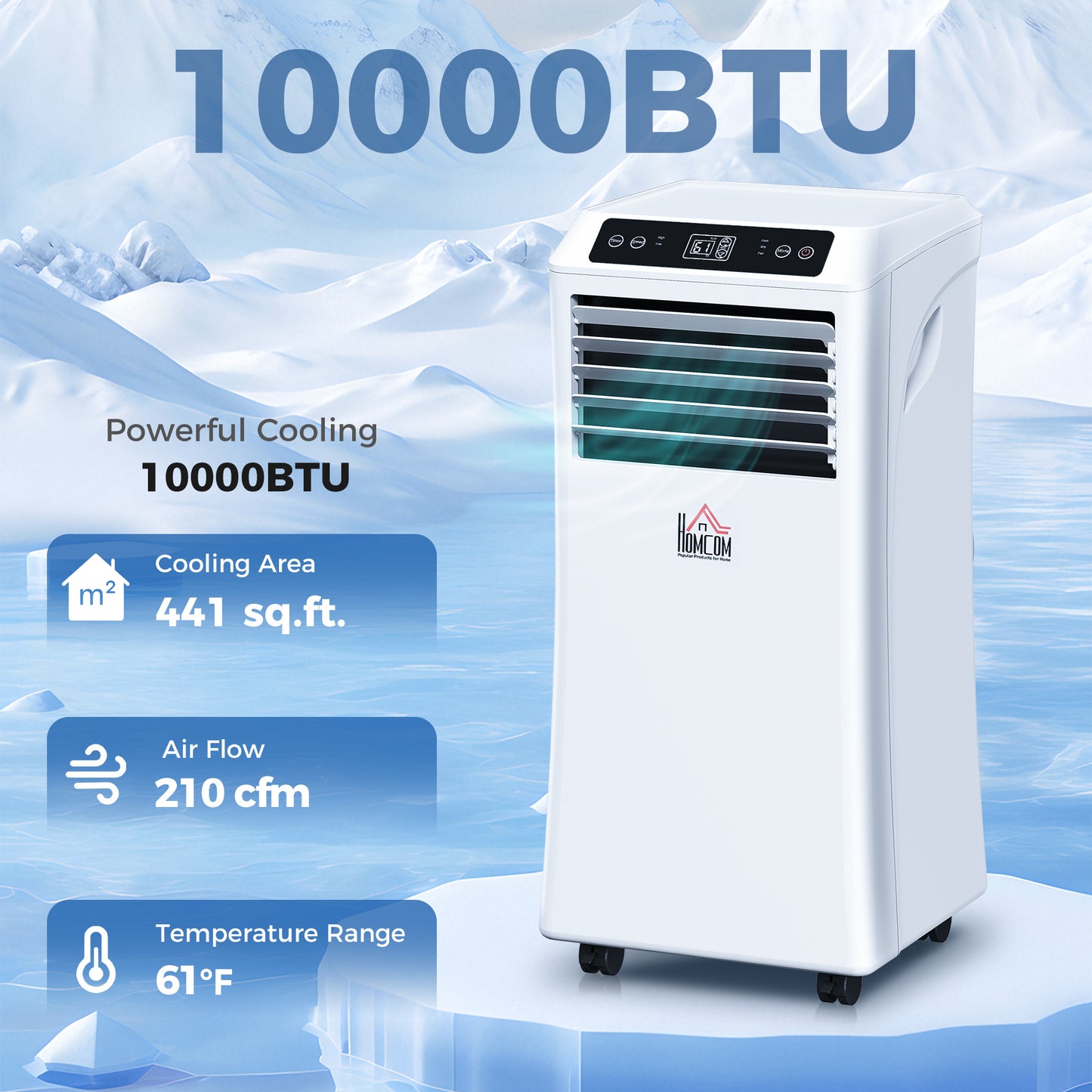 8000 BTU Portable Air Conditioner for Rooms Uo to 344 Sq.Ft.