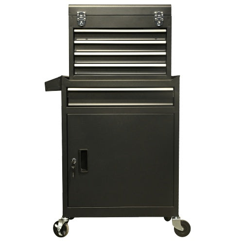 Five-Drawer Rolling Tool Chest With Wheels, Detachable Cabinet Storage Tool Box With Drawers, Metal Tool Cart With Toolbox For Garage Workshop Warehouse