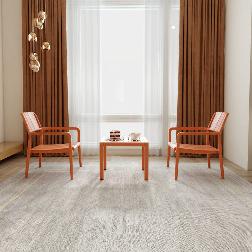 2-Piece PP Single Seater Chairs Coffee Table Set Indoor Outdoor Multi Purpose Furniture For Living Room, Balcony, Beach