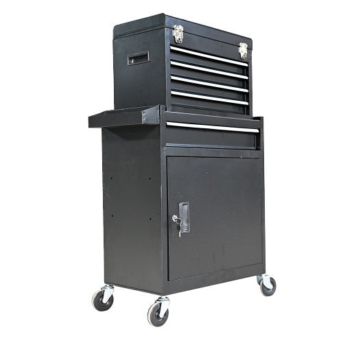Five-Drawer Rolling Tool Chest With Wheels, Detachable Cabinet Storage Tool Box With Drawers, Metal Tool Cart With Toolbox For Garage Workshop Warehouse