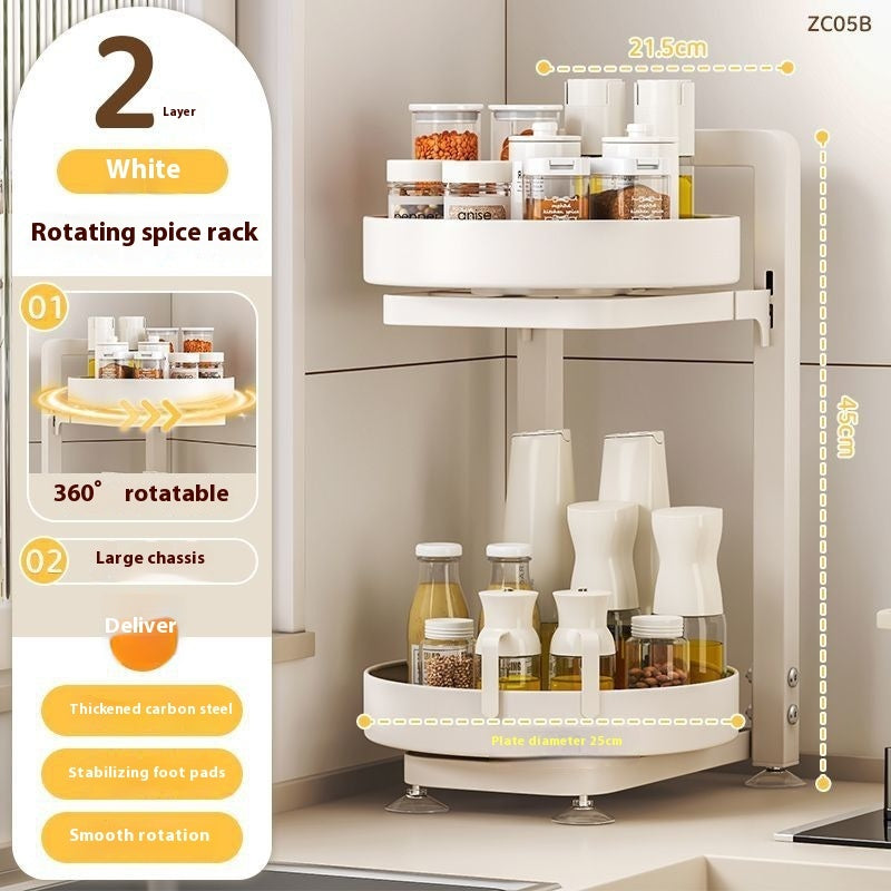 Kitchen Countertop Multi-function Rotating Seasoning Product Storage Rack