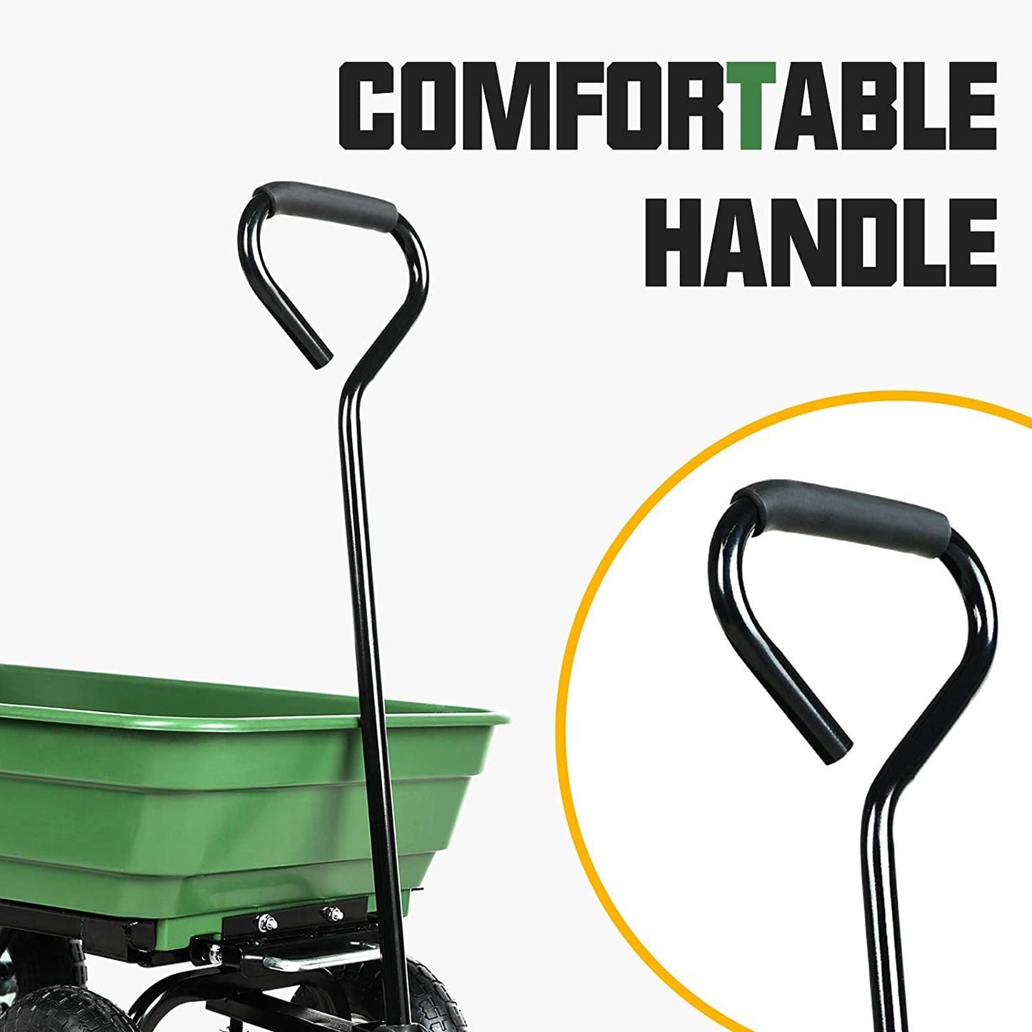 Folding Garden Dump Cart With Steel Frame And 10-in., 300-Pound Capacity