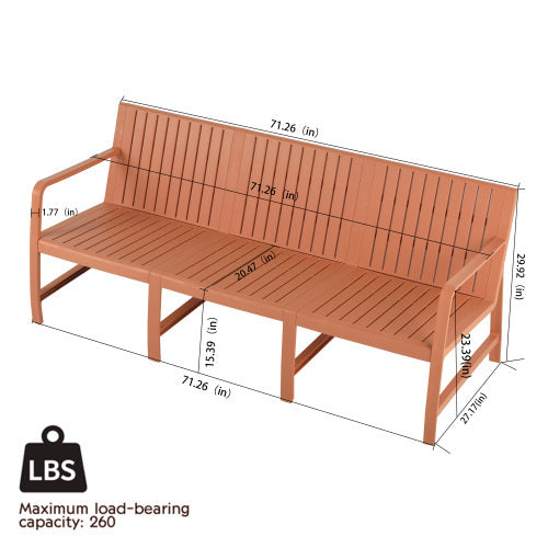 1-Piece Indoor Outdoor Furniture 3-Seater Sofa Waterproof PP Material - Easy Assembly Patio Conversation Set