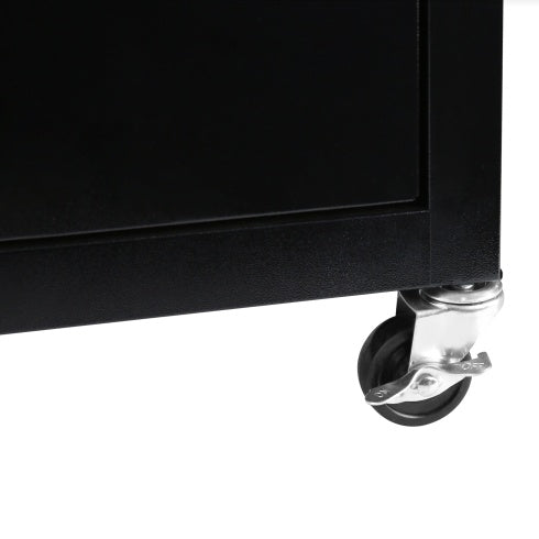 8-Drawer Rolling Tool Chest With Wheels, Large Tool Cabinet With Drawers, Mobile Steel Tool Storage Organizer With Lock&Liner For Warehouse, Workshop, Black