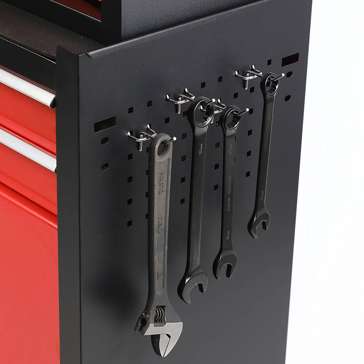 Eight-drawer Large Capacity Rolling Toolbox, Detachable Cabinet Storage Toolbox With Wheels And Drawers, Detachable Toolbox With Lock For Workshop Mechanical Garage BLACK RED