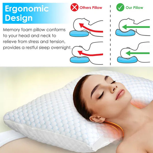 1Pc Shredded Memory Foam Pillow Adjustable Cool Pillow With Extra Filling Machine Washable Cover For Side Back Stomach Sleepers