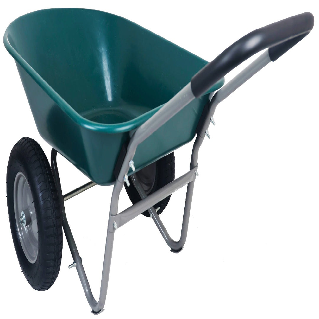 Only Supports Self Pickup Dual-Wheel Home Garden Yard Utility Wheelbarrow Cart With Built-in Stand