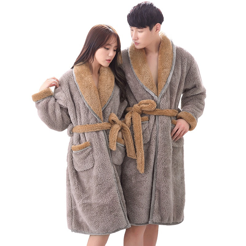 Nightgown Women Autumn And Winter Coral Velvet Bathrobe