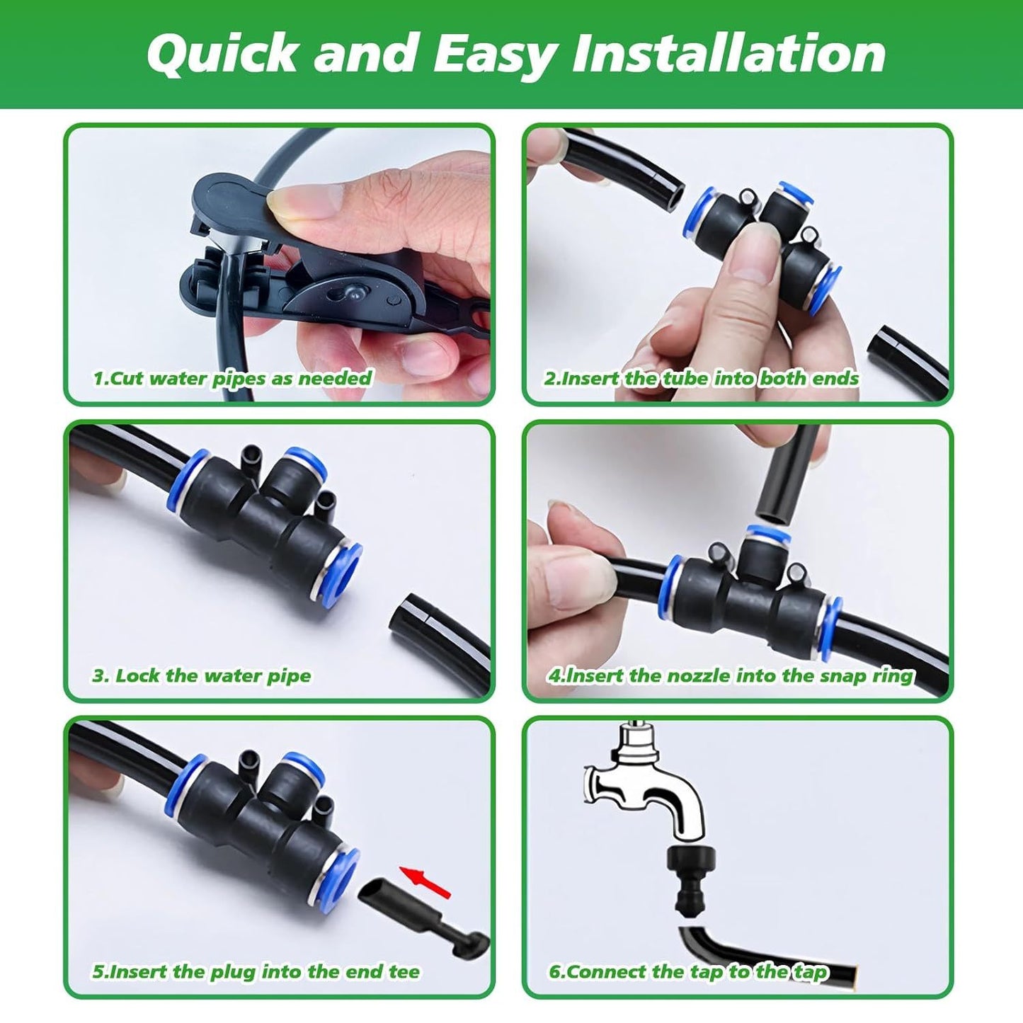360 Adjustable Irrigation System Kit Garden Watering System Drip Irrigation Kit For Garden, Yard, Lawn, Greenhouse, Plants
