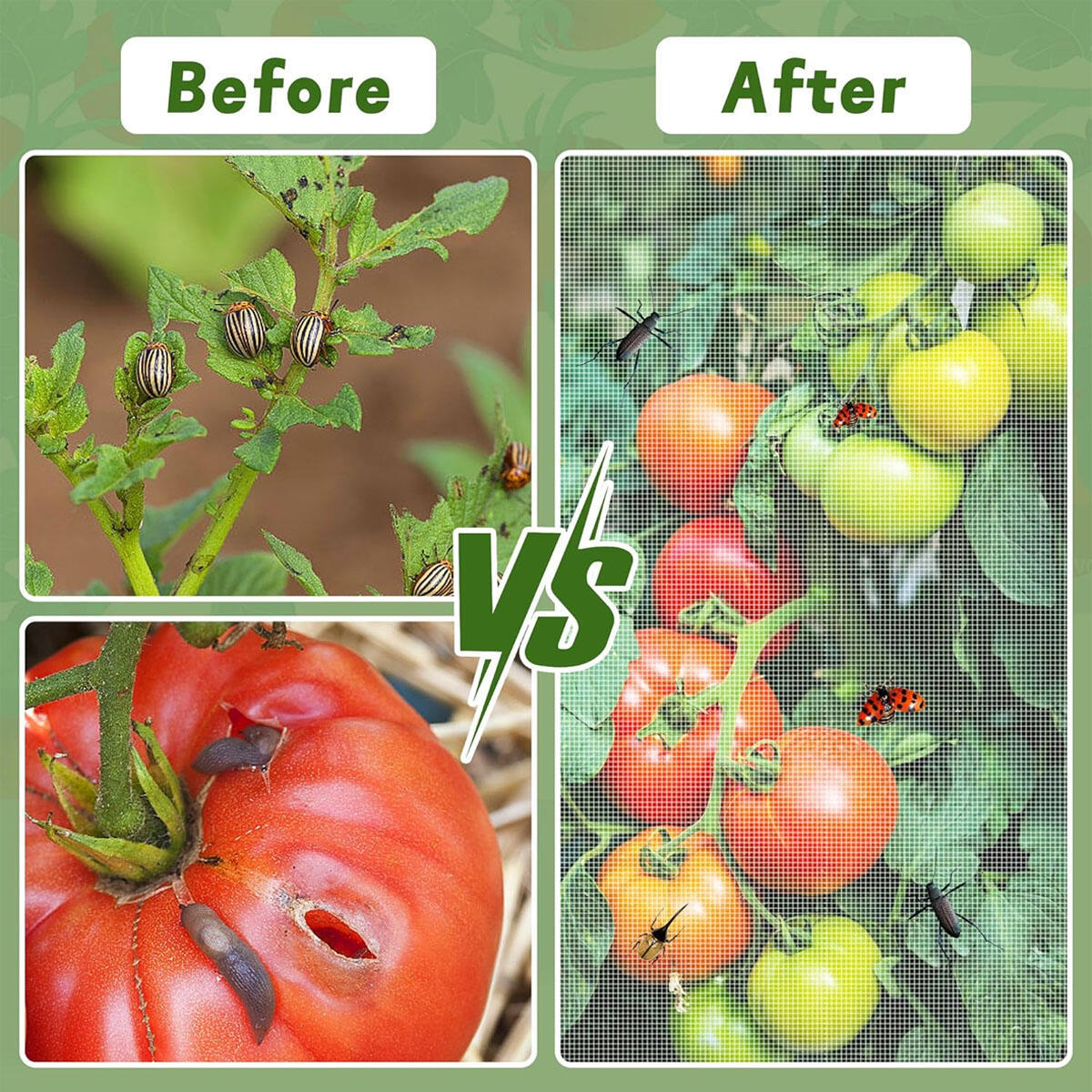Tomato Cage Square Kit Garden Bird Netting Plant Cover With Zipper And Drawstring