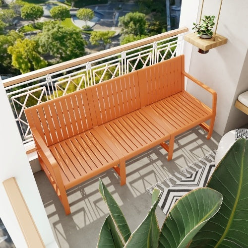 1-teiliges 3-Sitzer-Sofa für drinnen und draußen, wasserdichtes PP-Material – einfach zu montierendes Terrassen-Konversationsset
