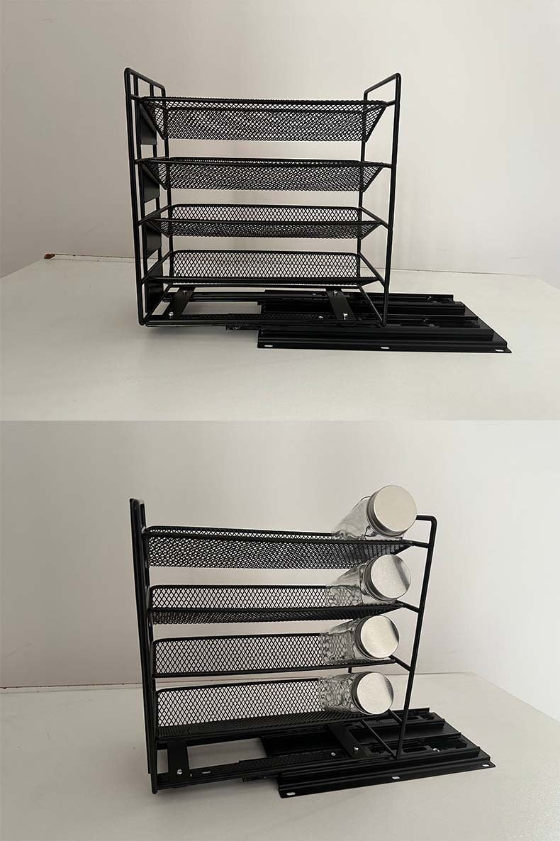 Kitchen Multi-layer Household Metal Pull-out Cabinet Storage Storage Rack Slide Seasoning Rack