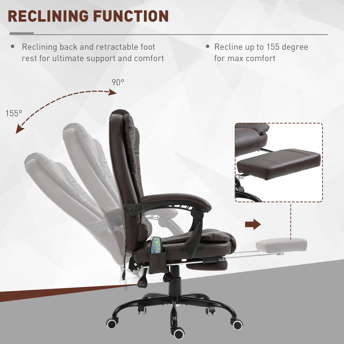 7-Point Vibrating Massage Office Chair High Back Massaging Office Desk Chair with Lumbar Support
