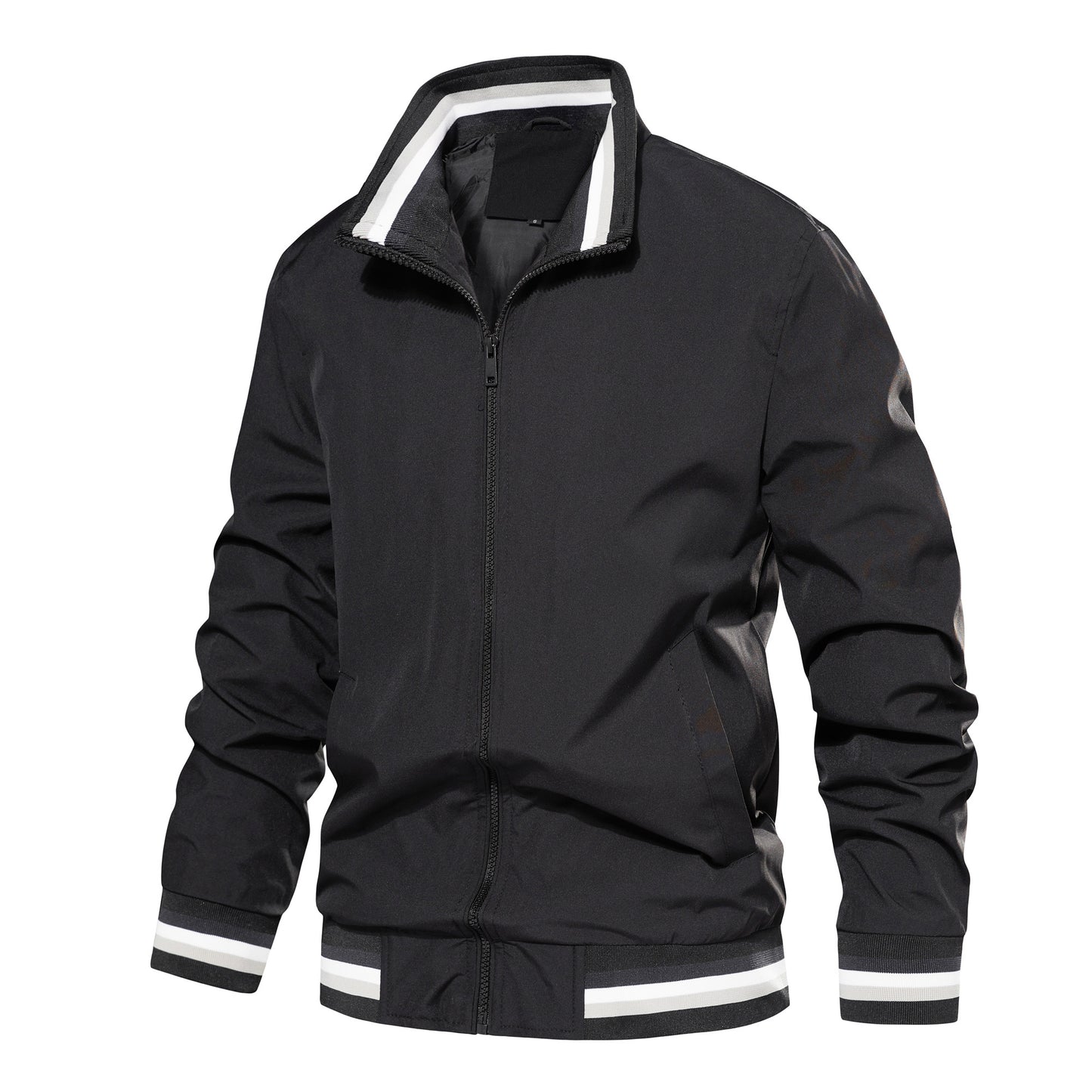 Men's Bomber Jacket Lightweight Casual Windbreaker Spring Fall Zip Up Coat