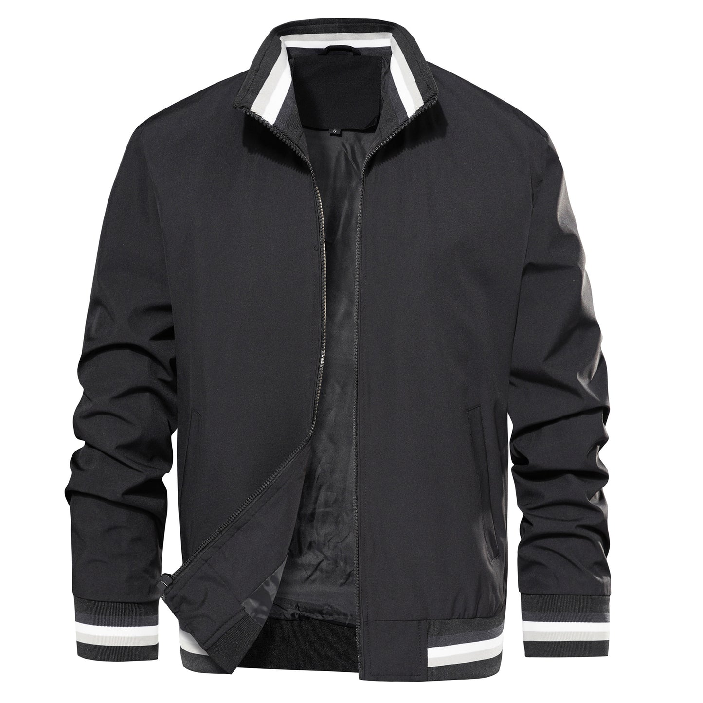 Men's Bomber Jacket Lightweight Casual Windbreaker Spring Fall Zip Up Coat