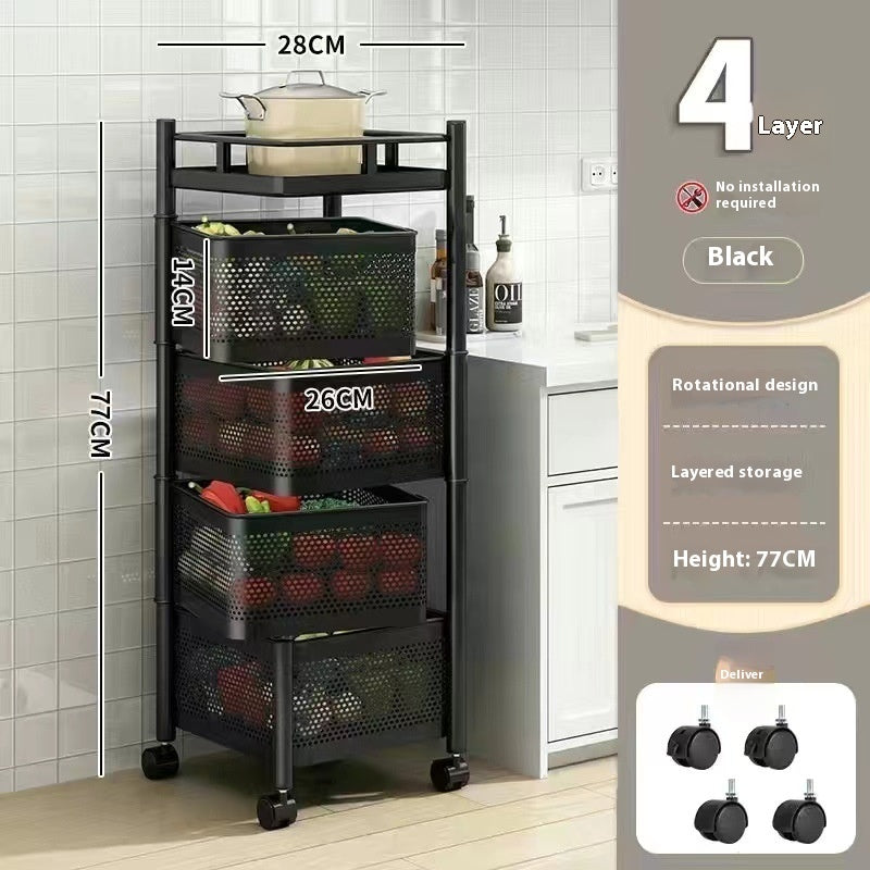 Kitchen Vegetable Rack Indoor Multi-layer Floor Household
