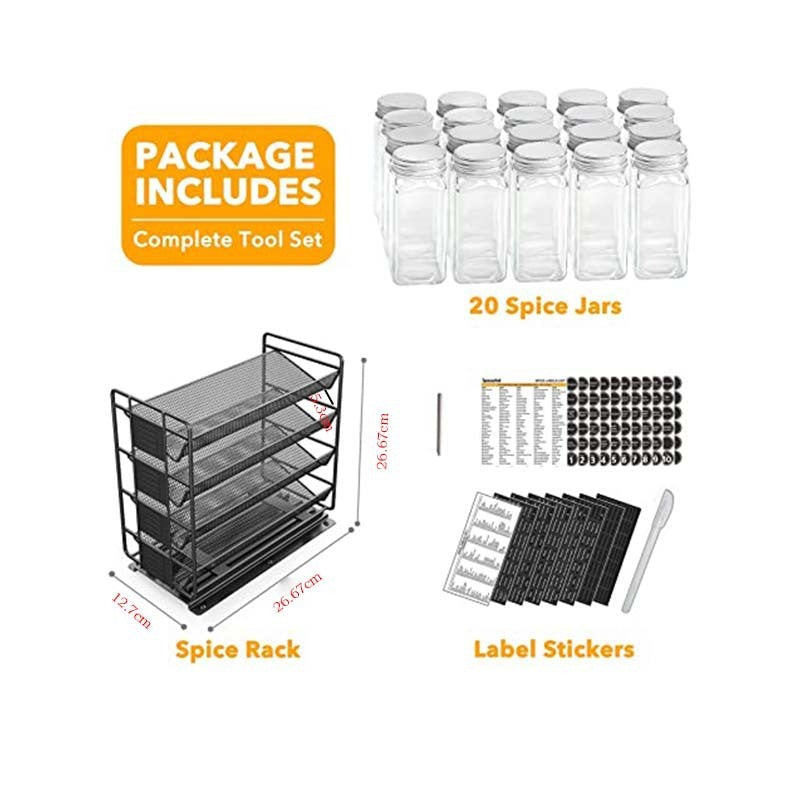 Kitchen Multi-layer Household Metal Pull-out Cabinet Storage Storage Rack Slide Seasoning Rack