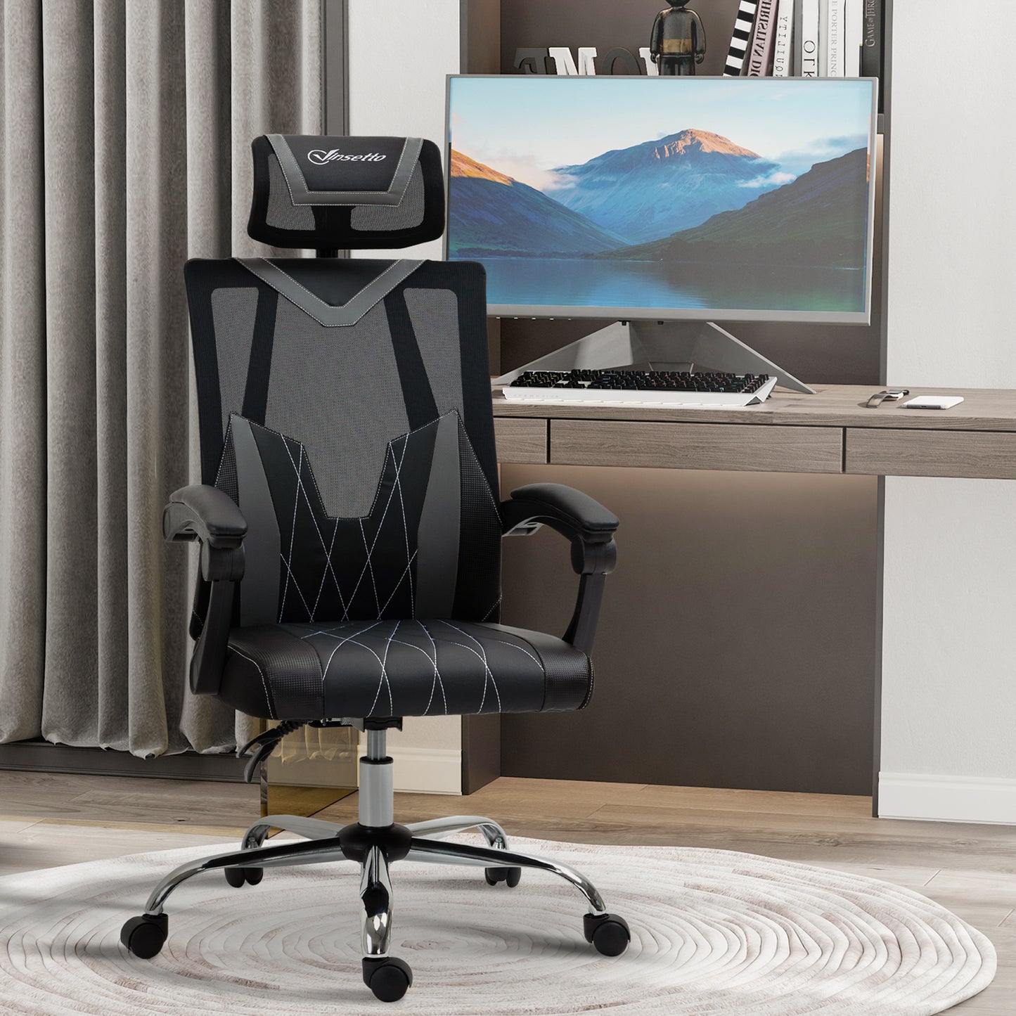 Office Chair Ergonomic Desk Chair with Rotate Headrest