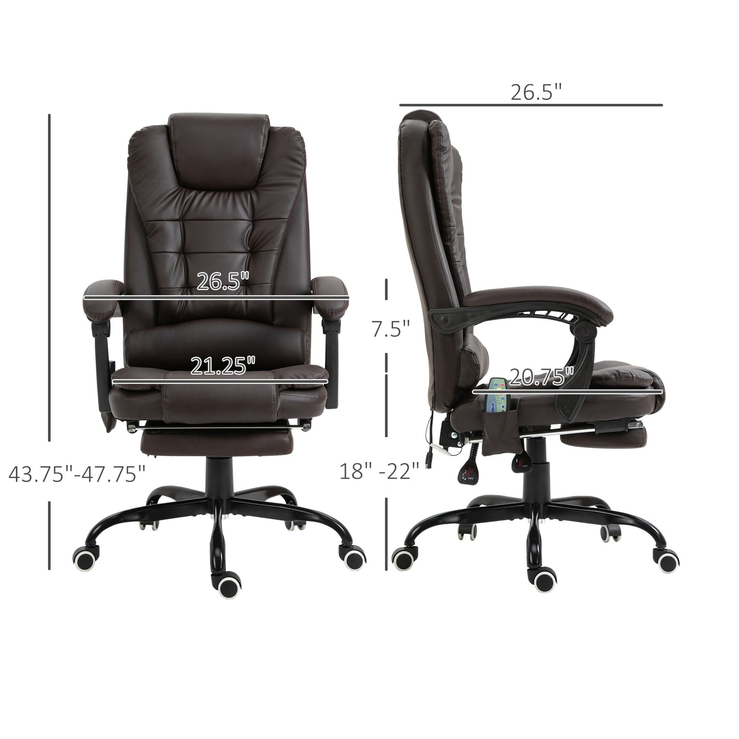 7-Point Vibrating Massage Office Chair High Back Massaging Office Desk Chair with Lumbar Support