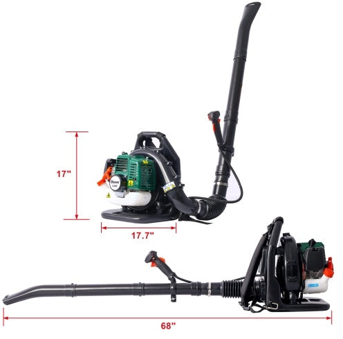 OSAKAPRO 52CC 2-Cycle Gas Backpack Leaf Blower With Extention Tube,green