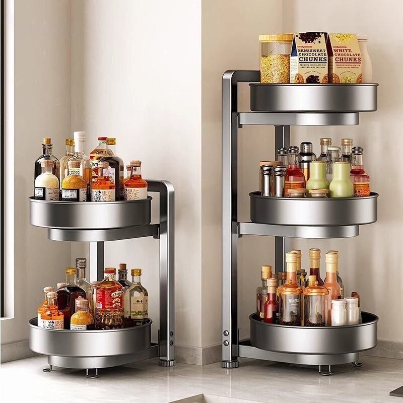 Kitchen Countertop Multi-function Rotating Seasoning Product Storage Rack