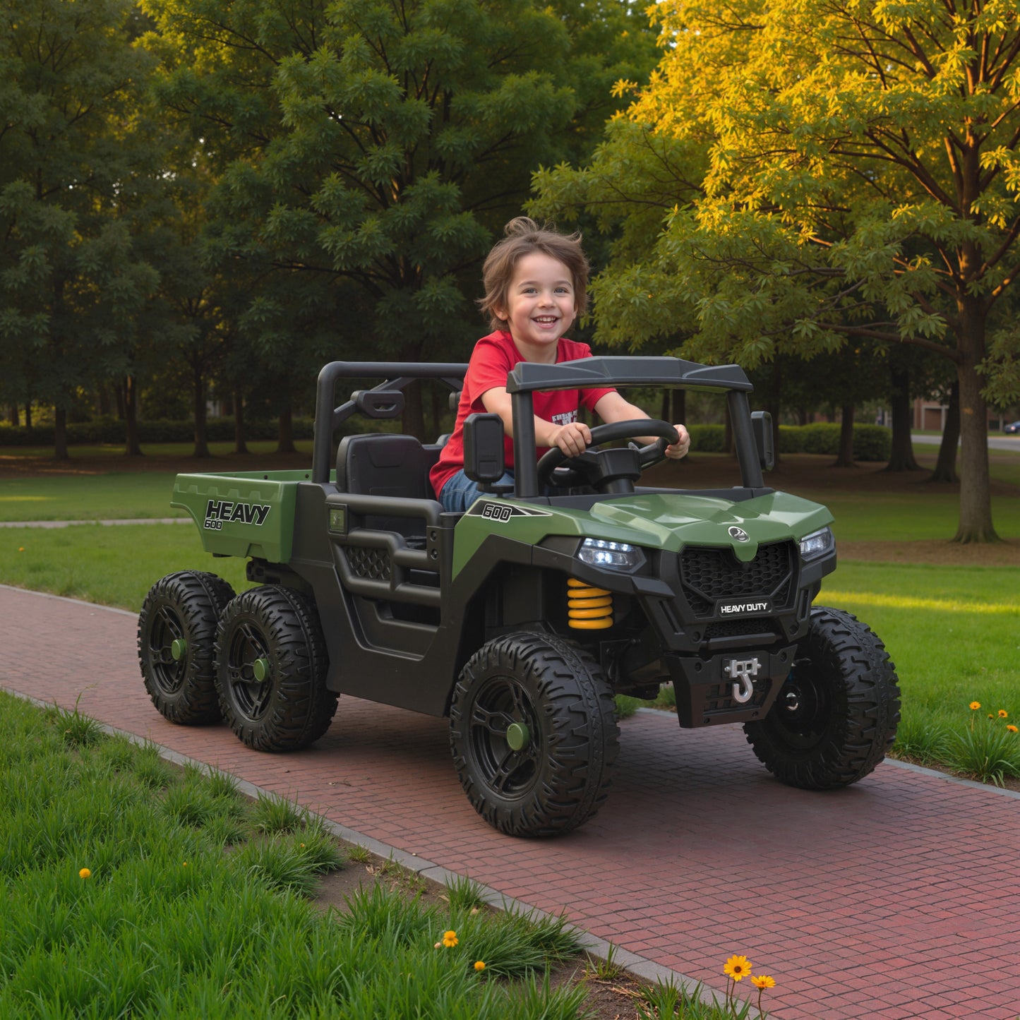 24V 4WD Kids Ride On Car with 6 Wheels