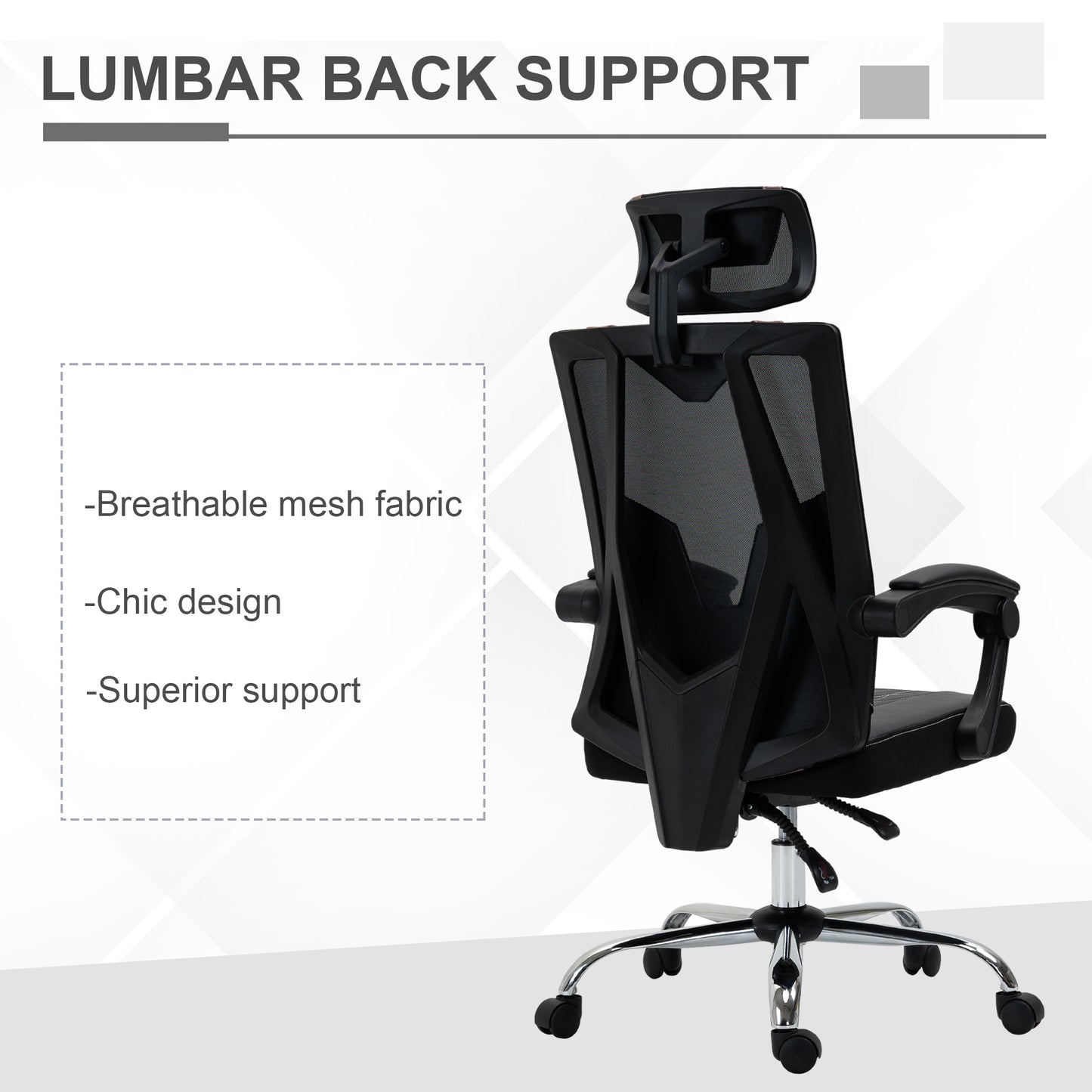 Office Chair Ergonomic Desk Chair with Rotate Headrest
