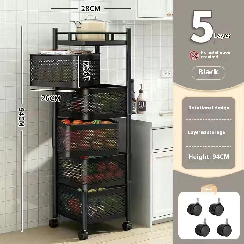 Kitchen Vegetable Rack Indoor Multi-layer Floor Household