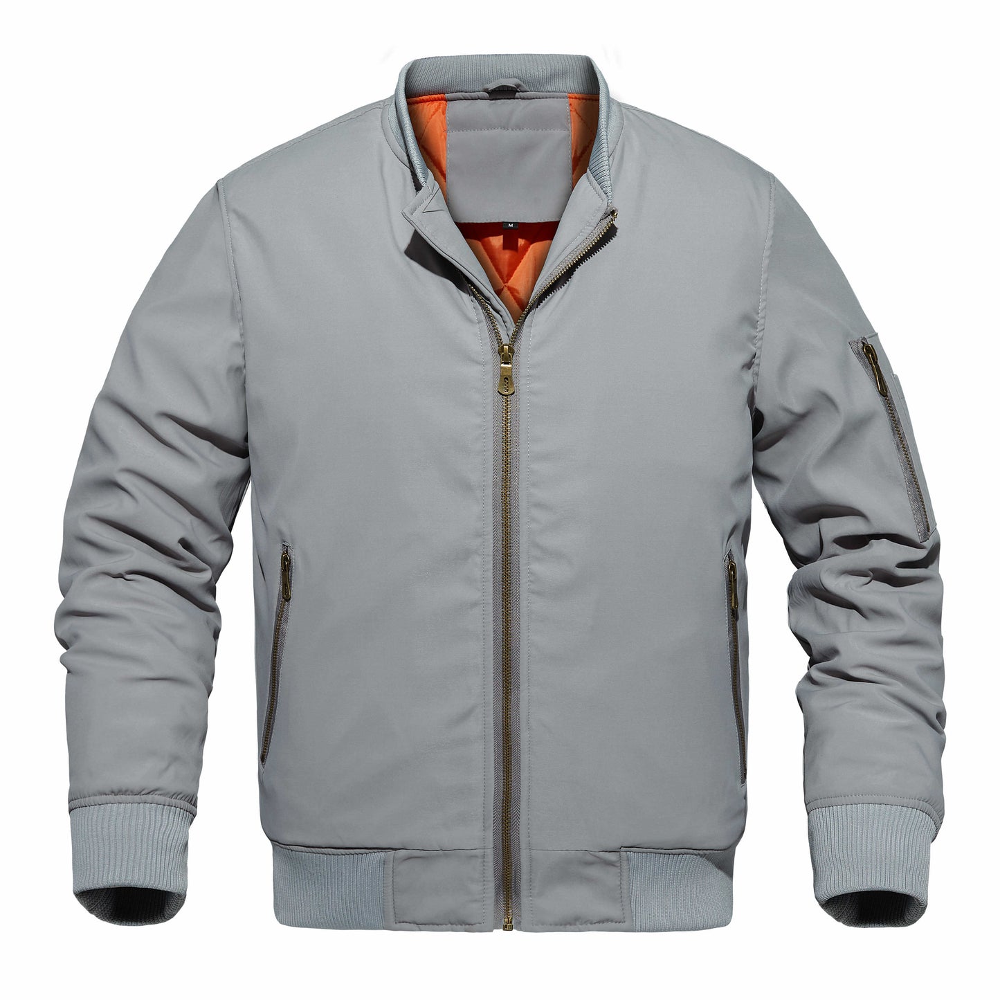 Men's Winter Bomber Jacket, Baseball Jacket Outwear, Thickened Warm Flight Jacket With Ribbed Cuffs, Windproof Casual Coat