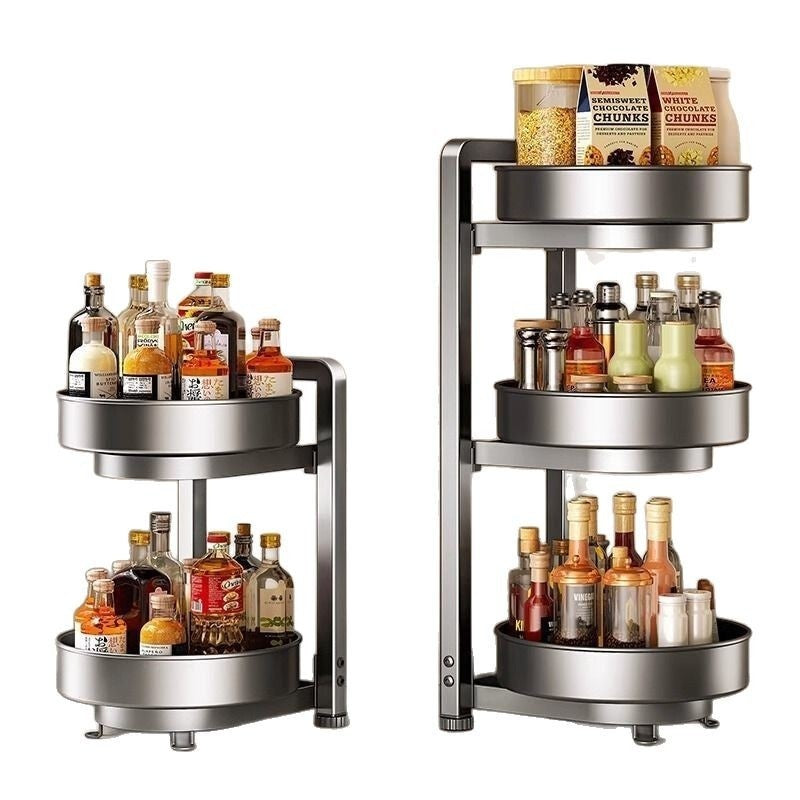 Kitchen Countertop Multi-function Rotating Seasoning Product Storage Rack