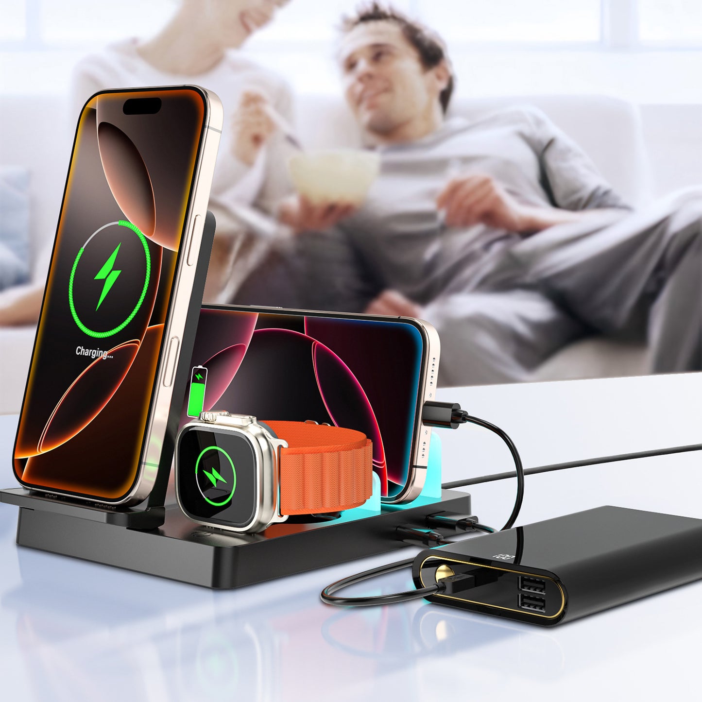 New Five-in-one Desktop Multi-function Magnetic Charger
