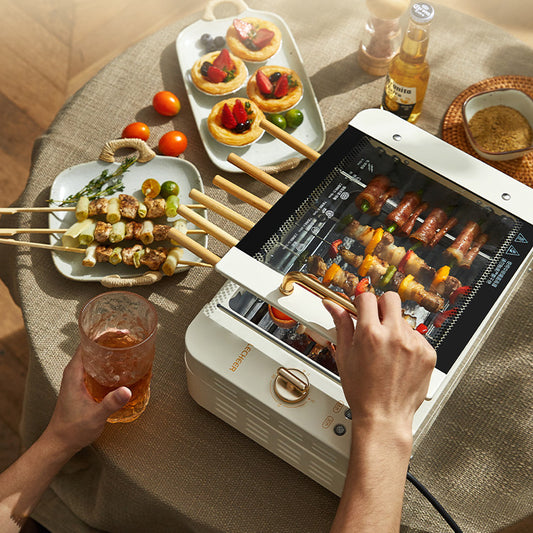 Barbecue Skewer Automatic Rotation Of Household Double-layer Smokeless