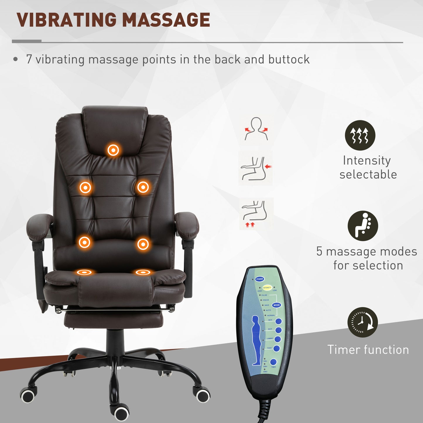 7-Point Vibrating Massage Office Chair High Back Massaging Office Desk Chair with Lumbar Support