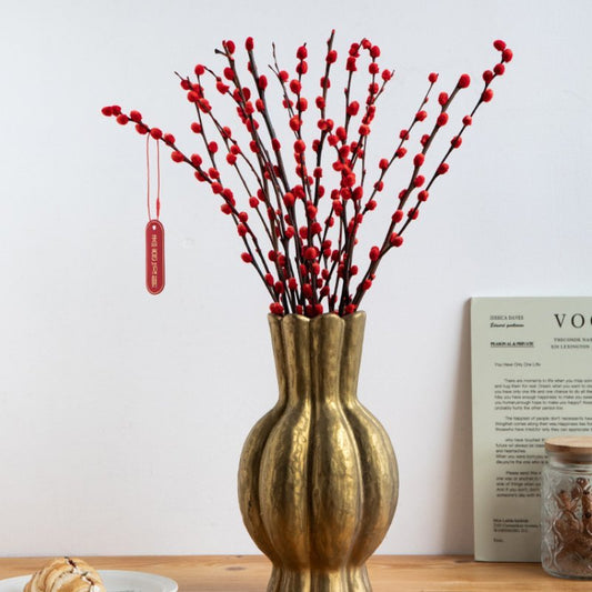 Ceramic Vase Decoration Golden Flower Container Decorations