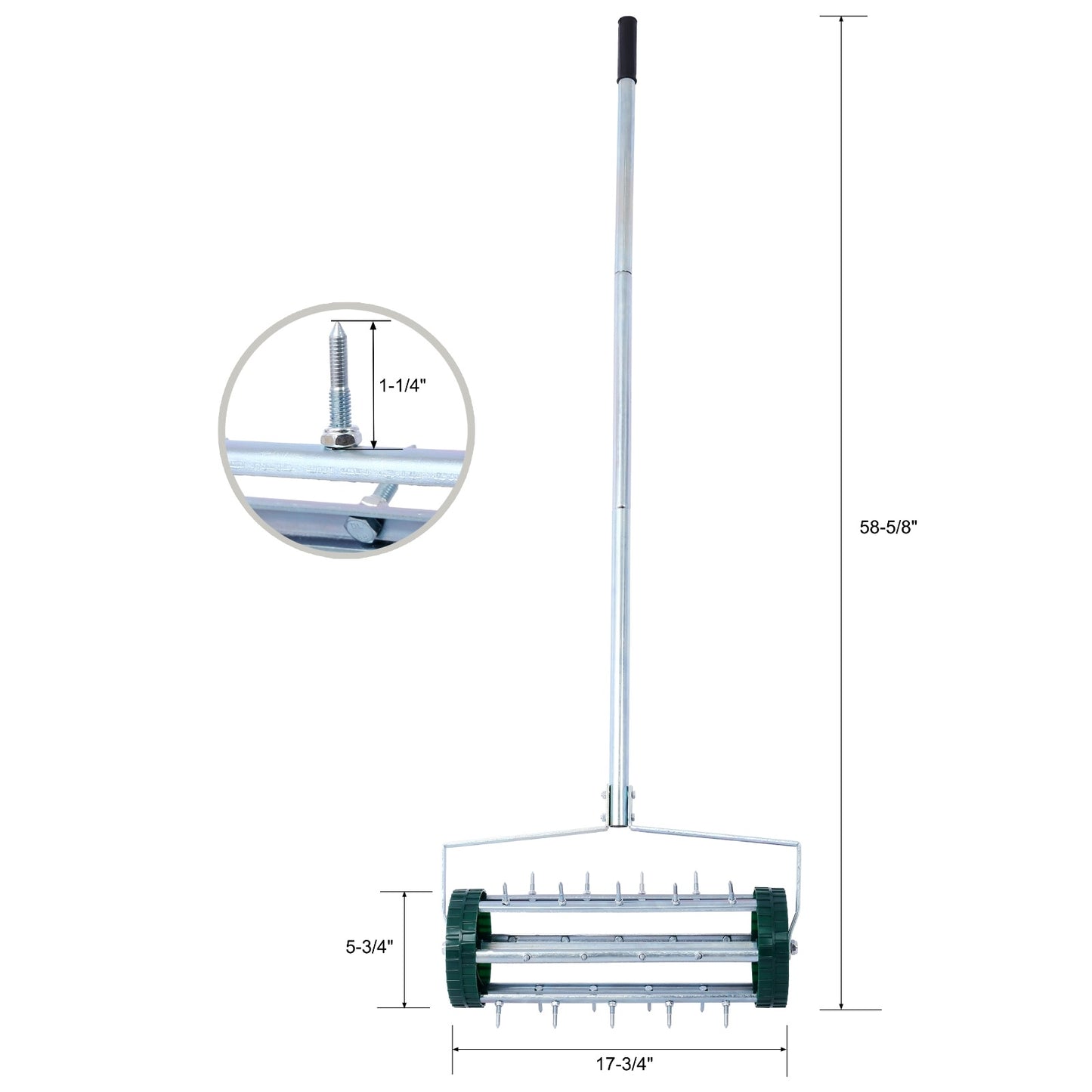 Spike Lawn Aerator, Heavy Duty Rolling Lawn Aerator, Garden Yard Rotary Push Lawn Aeration With Stee