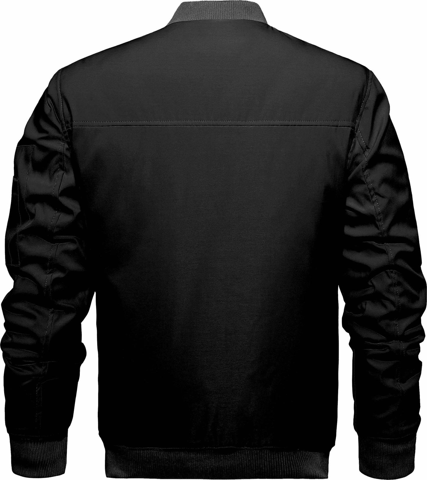 Men's Winter Bomber Jacket, Baseball Jacket Outwear, Thickened Warm Flight Jacket With Ribbed Cuffs, Windproof Casual Coat