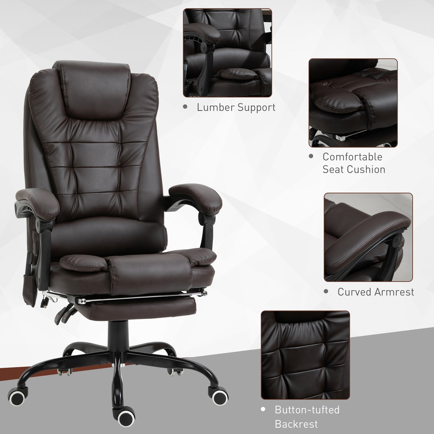 7-Point Vibrating Massage Office Chair High Back Massaging Office Desk Chair with Lumbar Support
