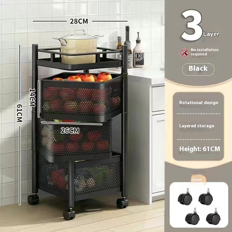 Kitchen Vegetable Rack Indoor Multi-layer Floor Household