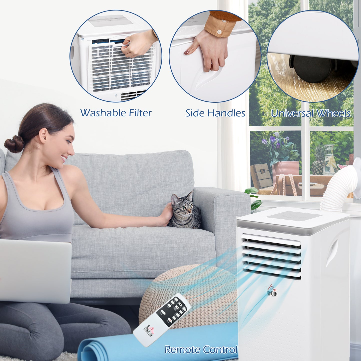 8000 BTU Portable Air Conditioner for Rooms Uo to 344 Sq.Ft.